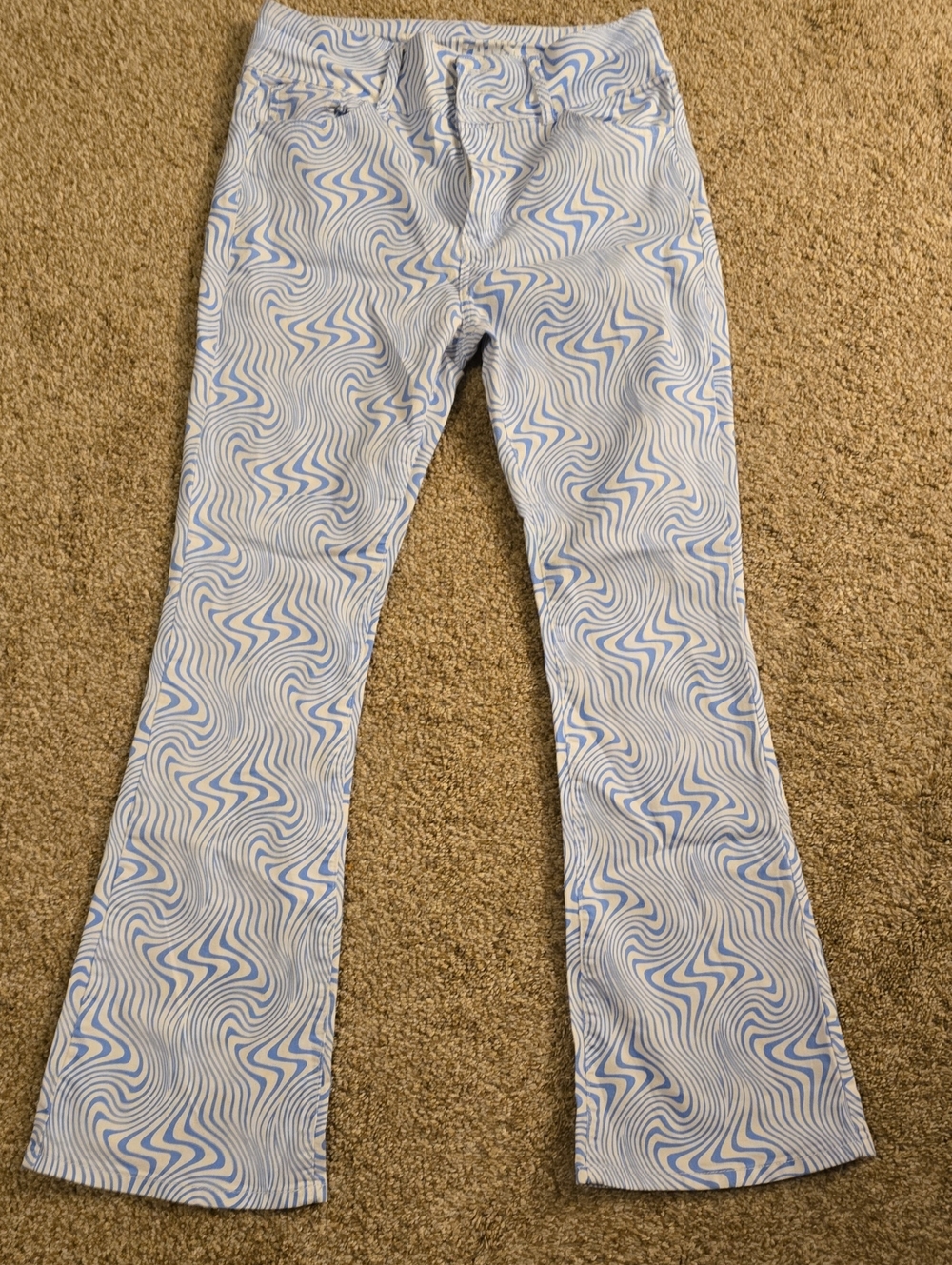VIP Blue & White Swirl Boot Cut Pants